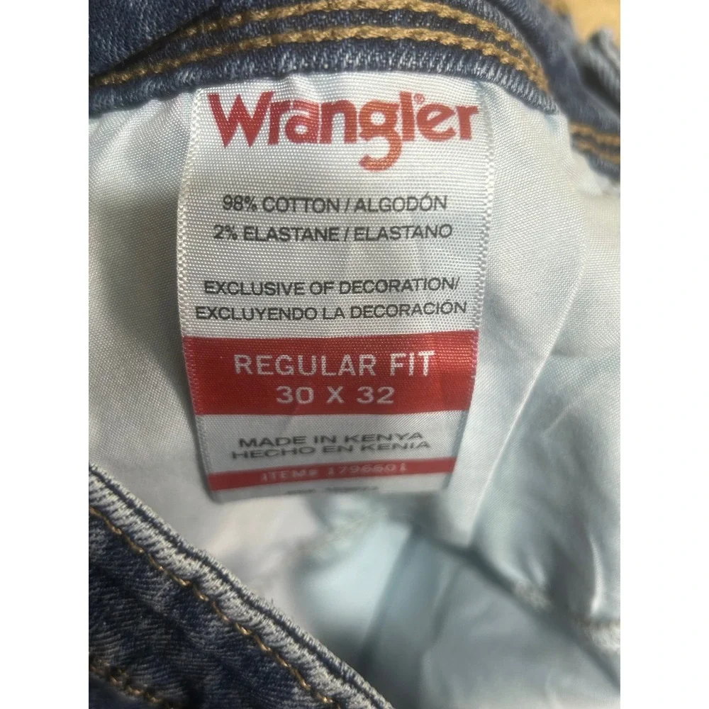 Wrangler Regular Fit‎ Blue Denim Jeans Mens Size 30 x 32 Straight Leg Casual